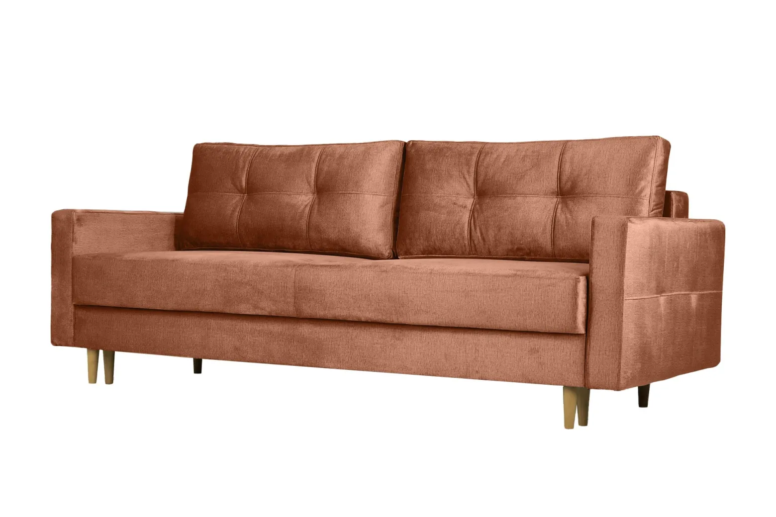 Sofa trzyosobowa z funkcją spania FLORO, tkanina Monolith, Brzoskwiniowy