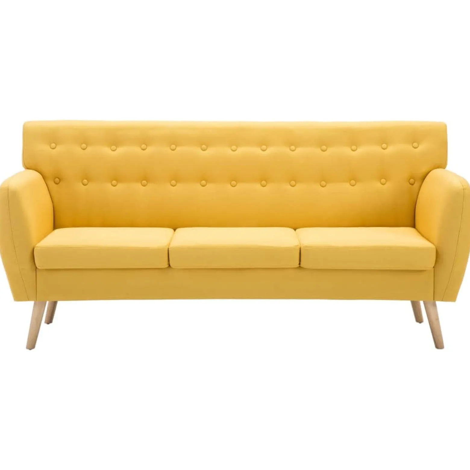 Sofa Żółty Tkanina vidaXL