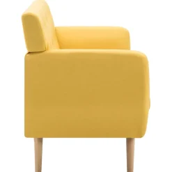 Sofa Żółty Tkanina vidaXL