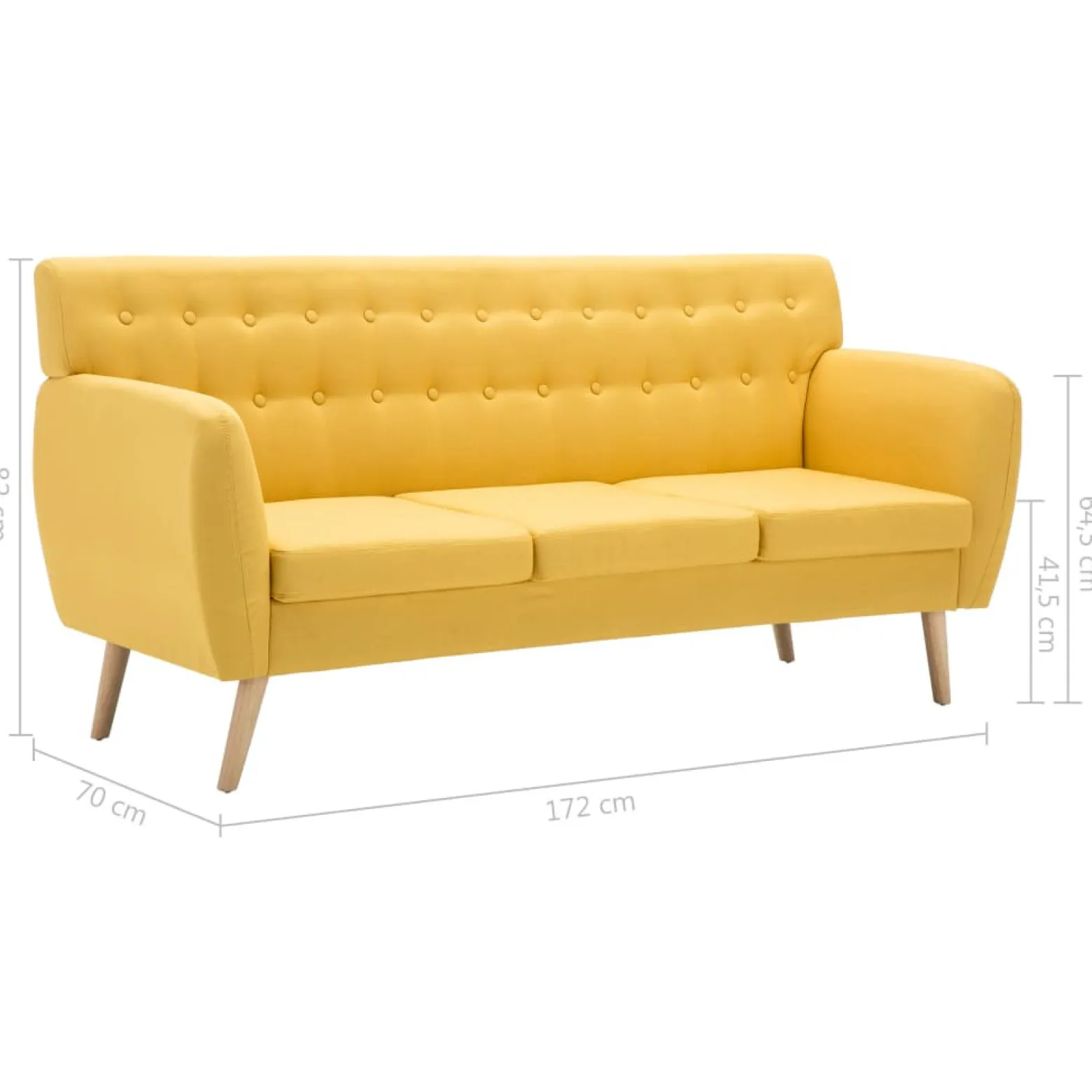 Sofa Żółty Tkanina vidaXL