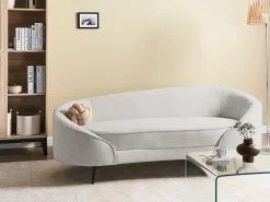Sofa welurowa w stylu glamour złamana biel