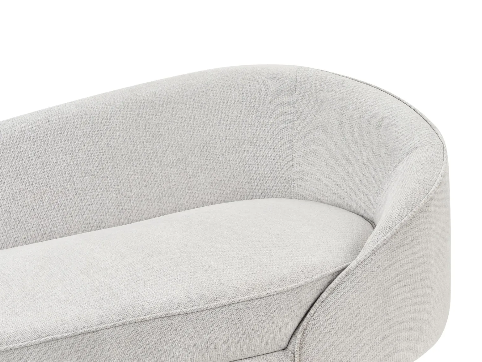 Sofa welurowa w stylu glamour złamana biel