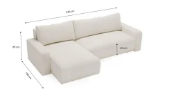 Sofa w kształcie L ARAGON narożnik, tkanina Zoom, Brązowy Lewostronny
