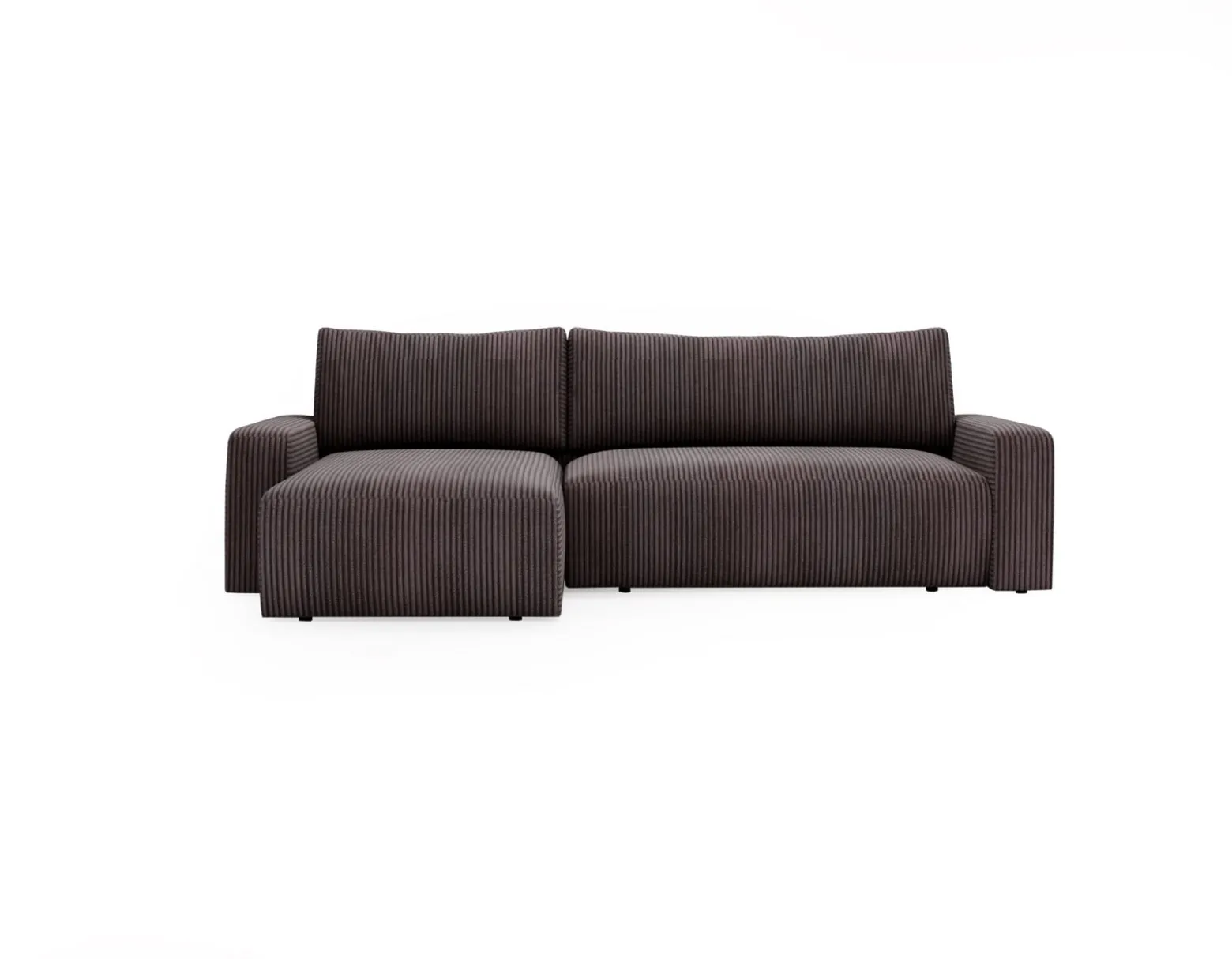 Sofa w kształcie L ARAGON narożnik, tkanina Zoom, Brązowy Lewostronny