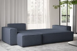 Sofa w kształcie L BEST, tkanina Abriamo, Ciemnoniebieski Lewostronny