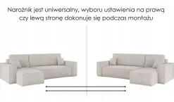 Sofa w kształcie L BEST, tkanina Abriamo, Ciemnoniebieski Lewostronny