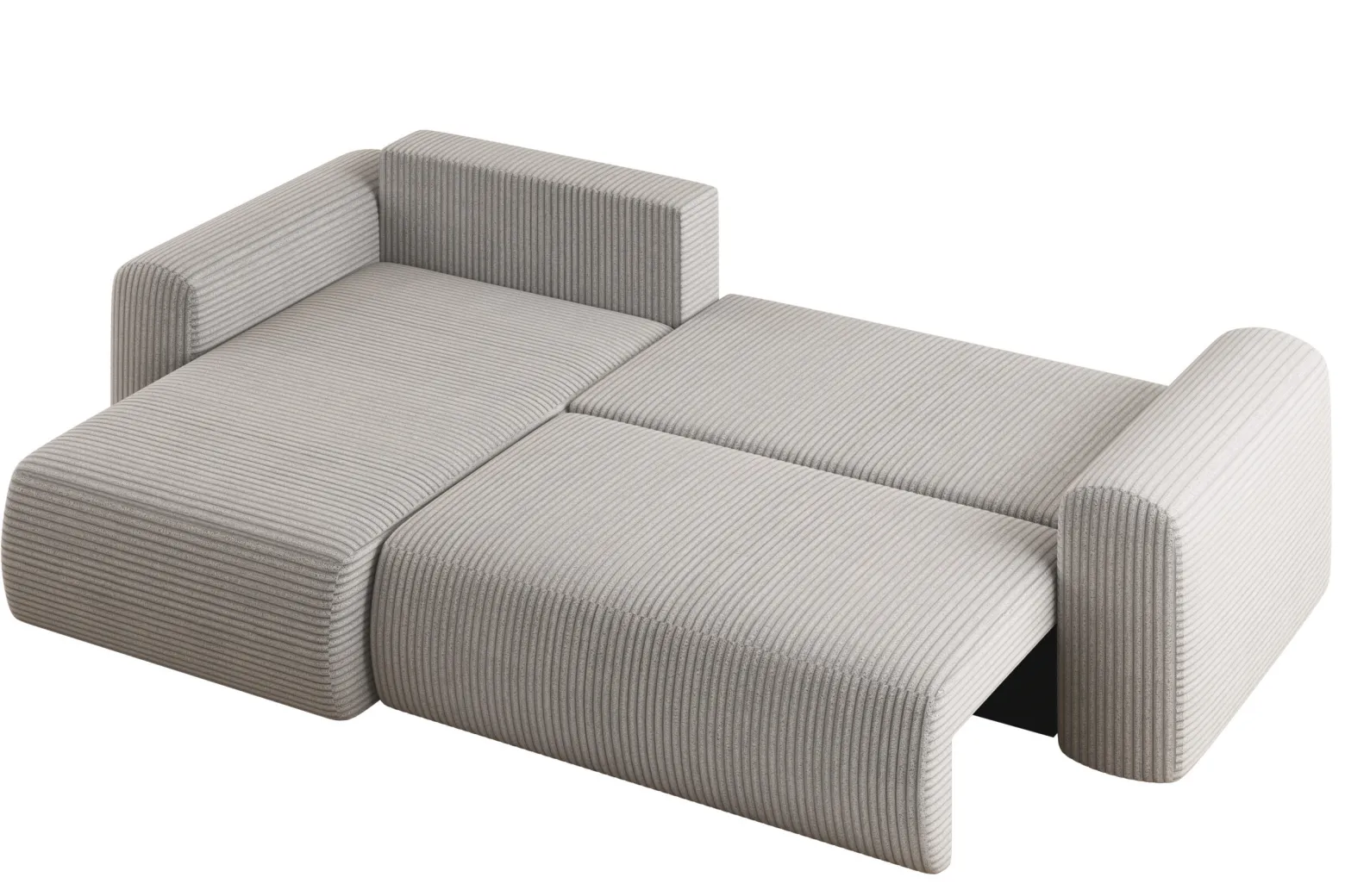 Sofa w kształcie L CAPRI narożnik, tkanina Poso, Czarny Prawostronny