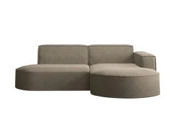 Sofa w kształcie L MODENA Studio, tkanina Verita, Ciepły beż Prawostronny