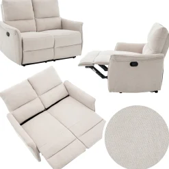 Sofa wypoczynkowa fotel rozkładany dwuosobowy leżanka FW106-2 Timo duo beż