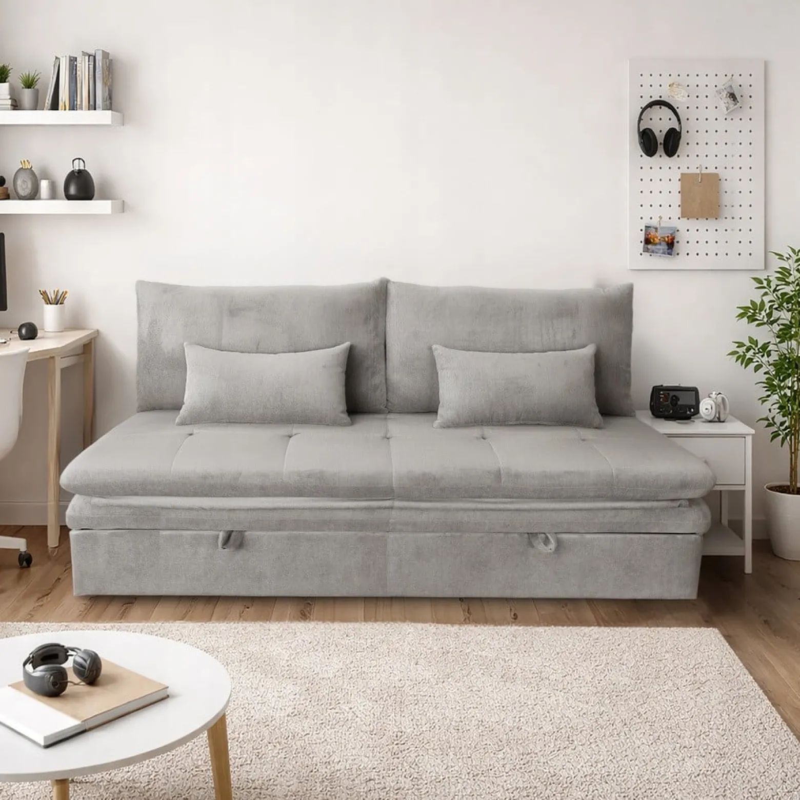 Sofa wypoczynkowa kanapa rozkładana leżanka spania S109 Aster sztruks beż