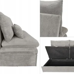 Sofa wypoczynkowa kanapa rozkładana leżanka spania S109 Aster sztruks beż