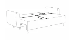 Sofa ze sprężynami bonell rozkładana Lugo PLUS Szara