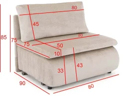 Sofa z funkcją spania PETITE 80 | Poduszka w zestawie | Aphrodite 21