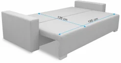 Sofa z funkcją spania z pojemnikiem Burgos Grafit