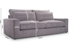 Sofa z wygodnym siedziskiem CHANEL / LINCOLN03 beżowy