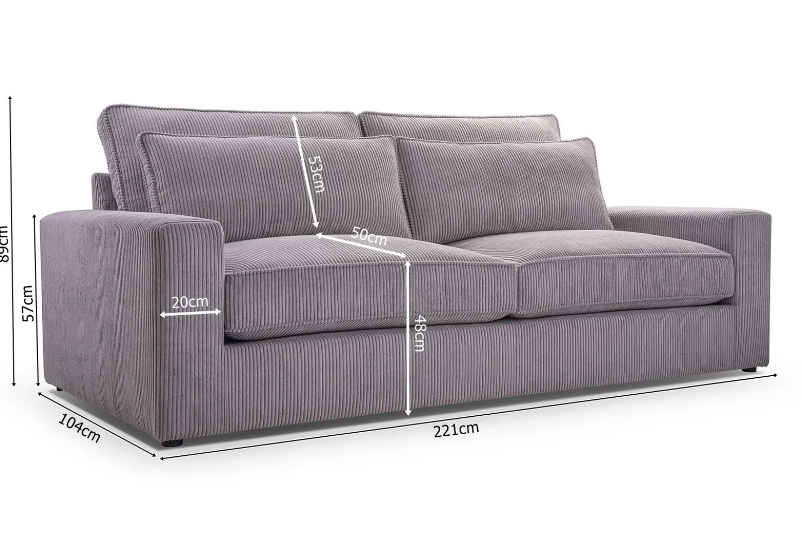 Sofa z wygodnym siedziskiem CHANEL / LINCOLN03 beżowy