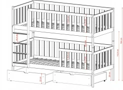 Sosnowe łóżko dziecięce do pokoju dziecka MICHALINA 80x180 stelaż flex