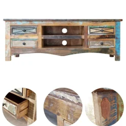 SPIRIT Szafka RTV #01 Drewno przemysłowe Lakier 140x45x50 cm