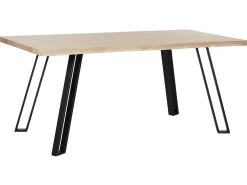 Stół do jadalni metal 180x90 jasne drewno
