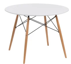 Stół DTW 100 cm biały/naturalny okrągły