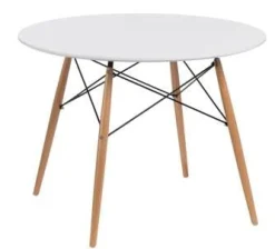 Stół DTW 100 cm biały/naturalny okrągły