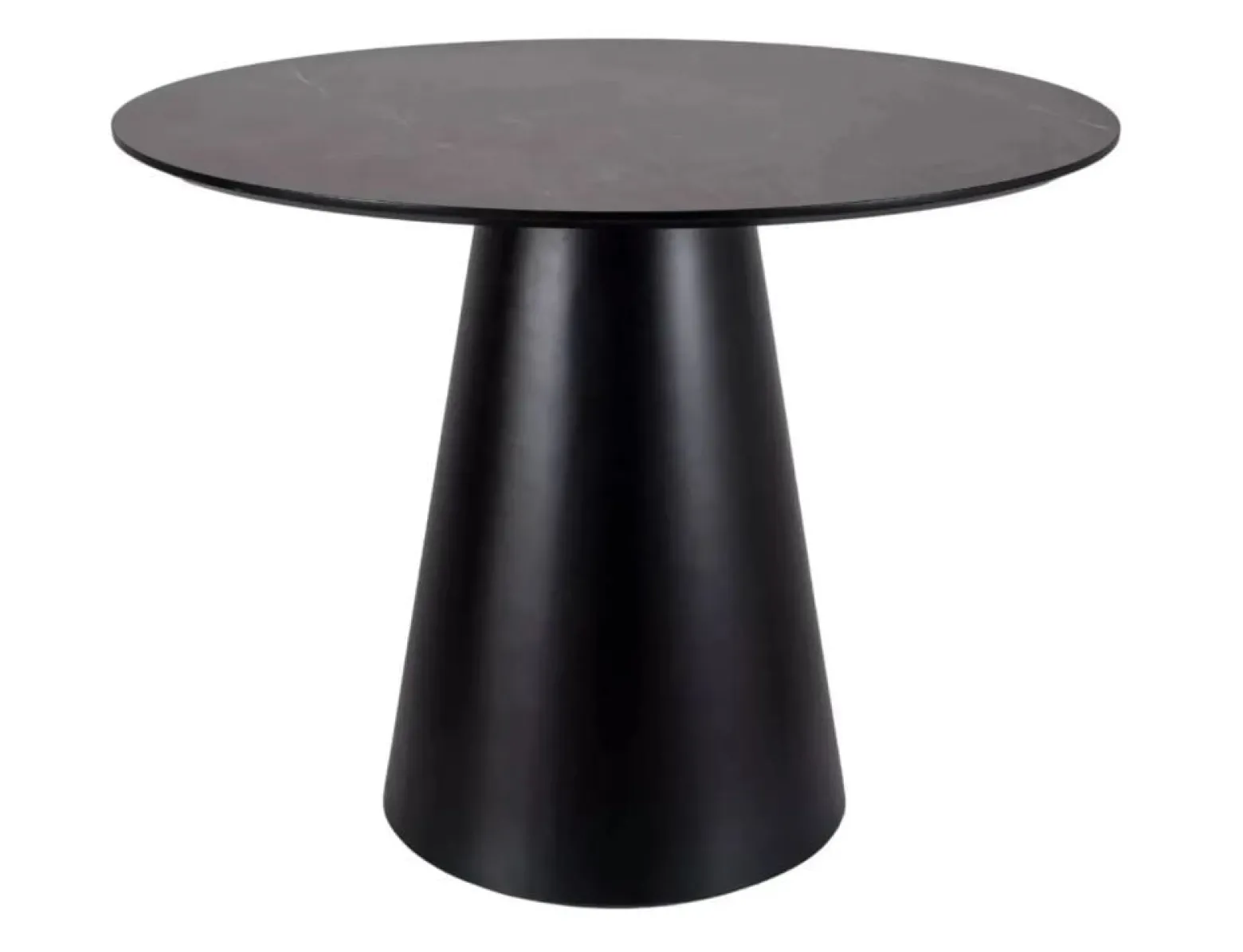 Stół okrągły ANGEL 100 cm efekt marmuru/ czarny mat