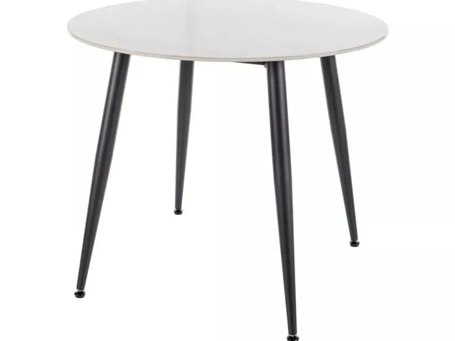 Stół okrągły RION 90 cm biały marmur/ czarny