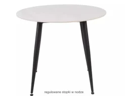 Stół okrągły RION 90 cm biały marmur/ czarny