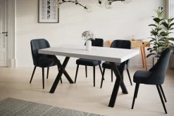 Stół rozkładany LOFT X 120/220X80 Biały/czarny