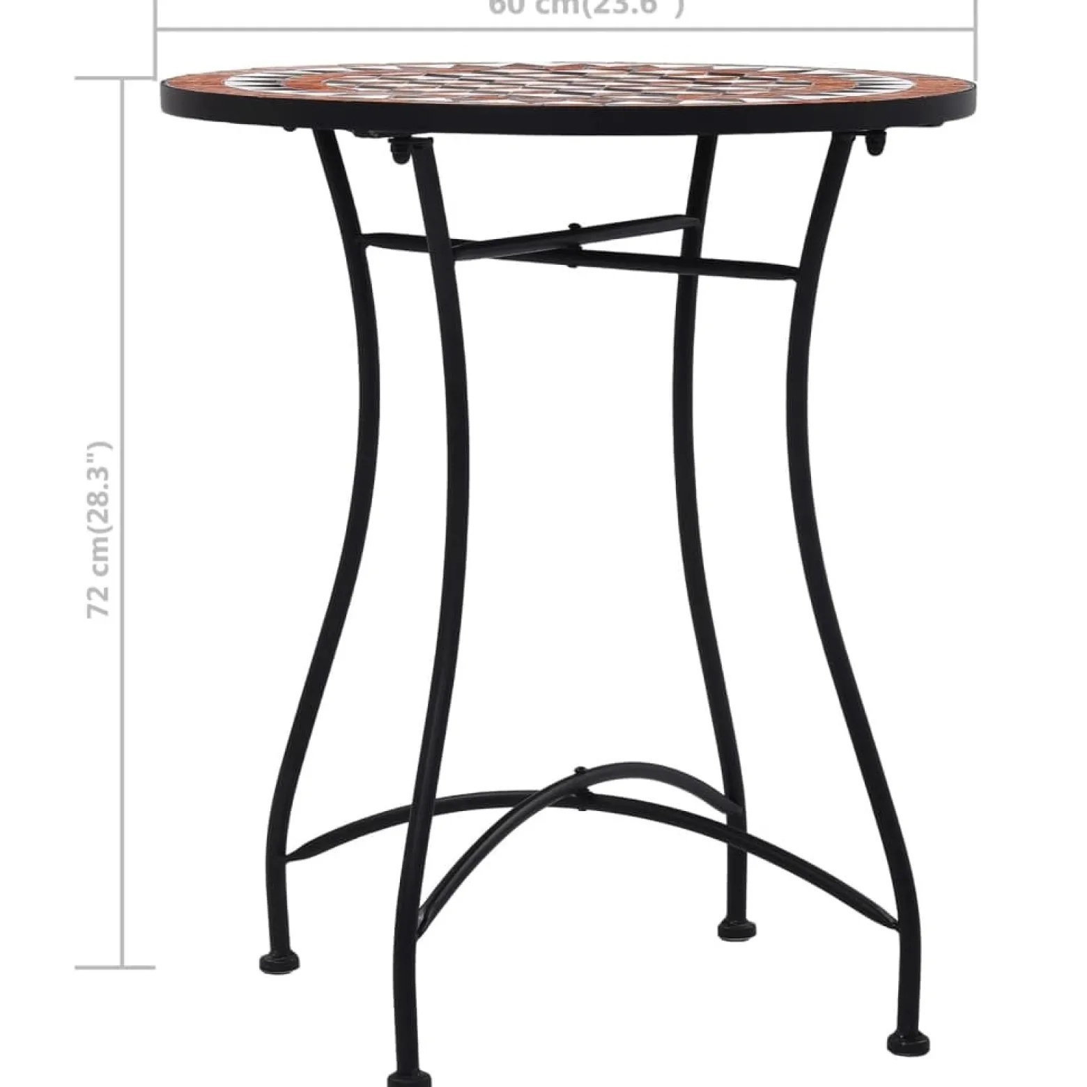 Stół Brąz 60 cm Ceramika vidaXL