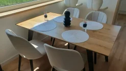 Stół dębowy na metalowych nogach CORTEZ 140 x 80