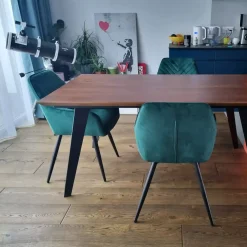 Stół dębowy na metalowych nogach CORTEZ 140 x 80
