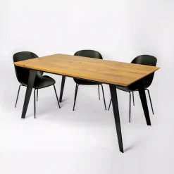 Stół dębowy na metalowych nogach CORTEZ 140 x 80