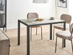Stół do jadalni CLARENCE Biały marmur 120 cm 70 cm Ceramika