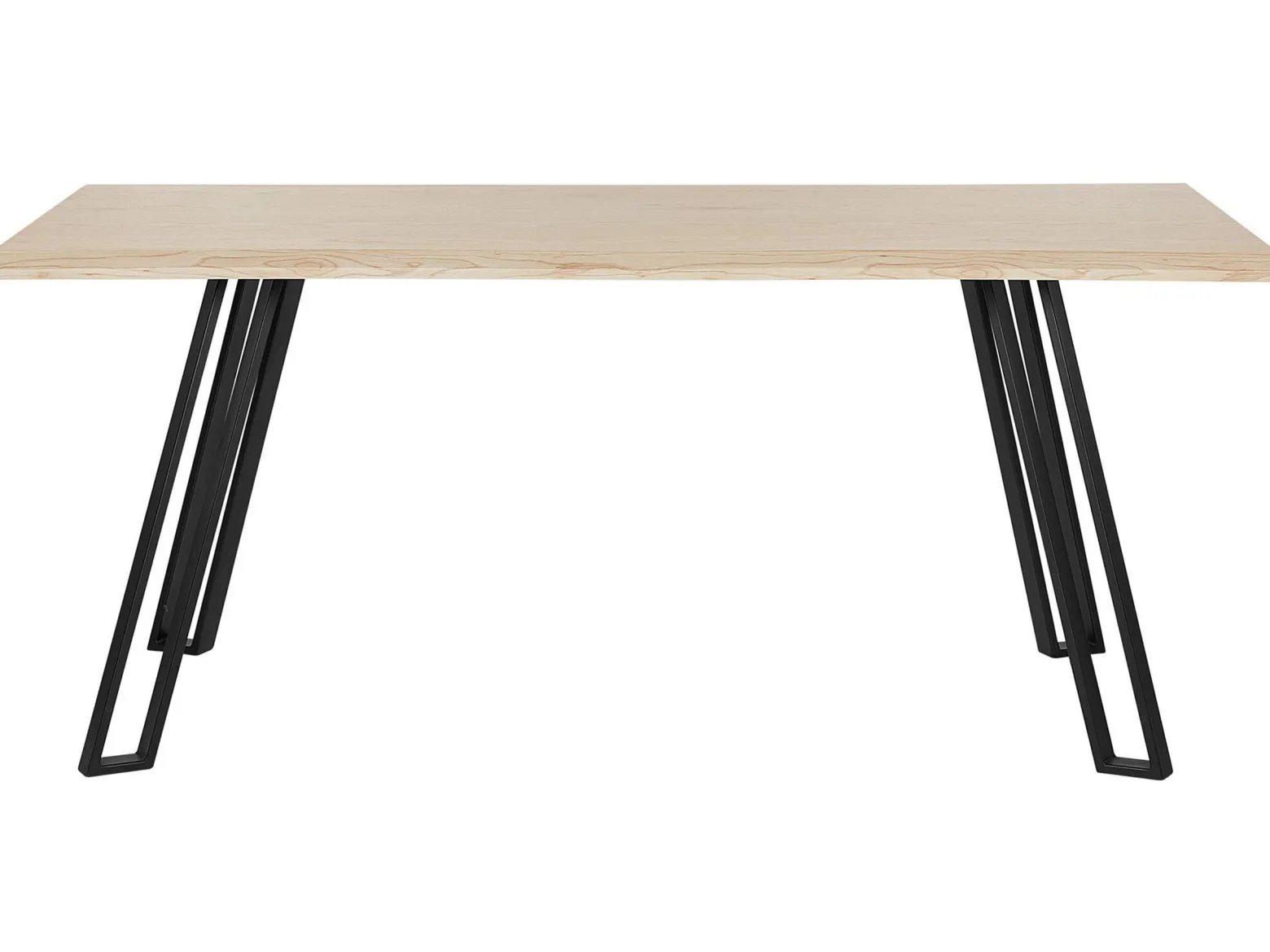Stół do jadalni metal 180x90 jasne drewno