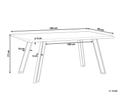 Stół do jadalni metal 180x90 jasne drewno