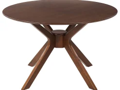 Stół do jadalni okrągły 120 cm ciemne drewno