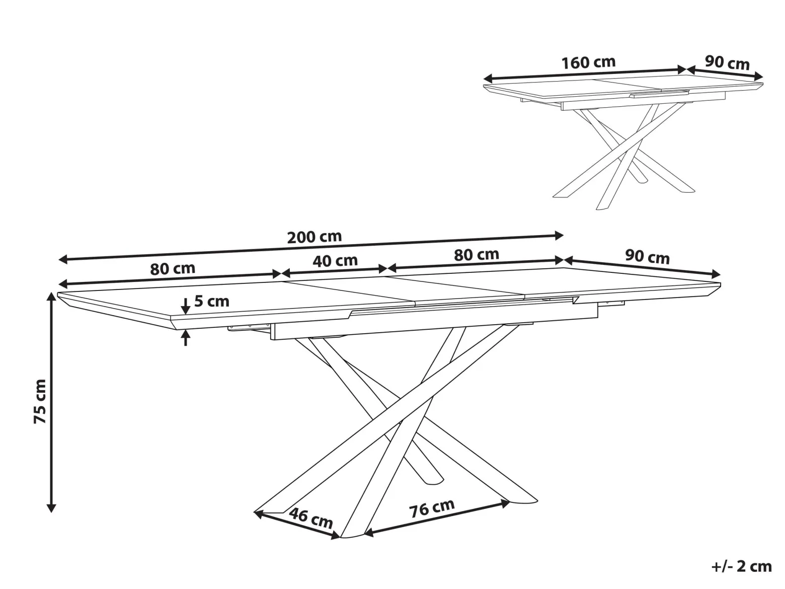 Stół do jadalni rozkładany 160/200 cm