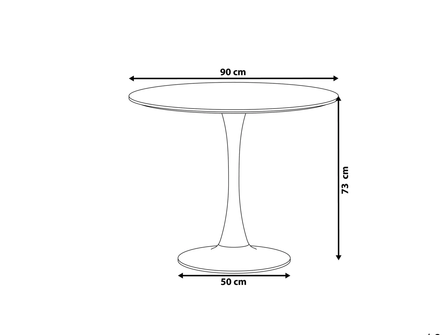 Stół do kuchni jadalni 90 cm biały