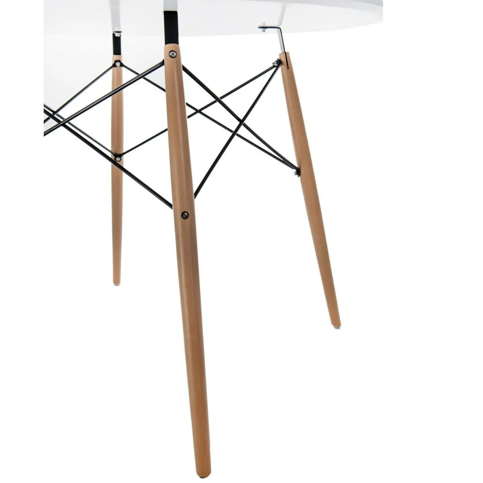 Stół DTW 100 cm biały/naturalny okrągły