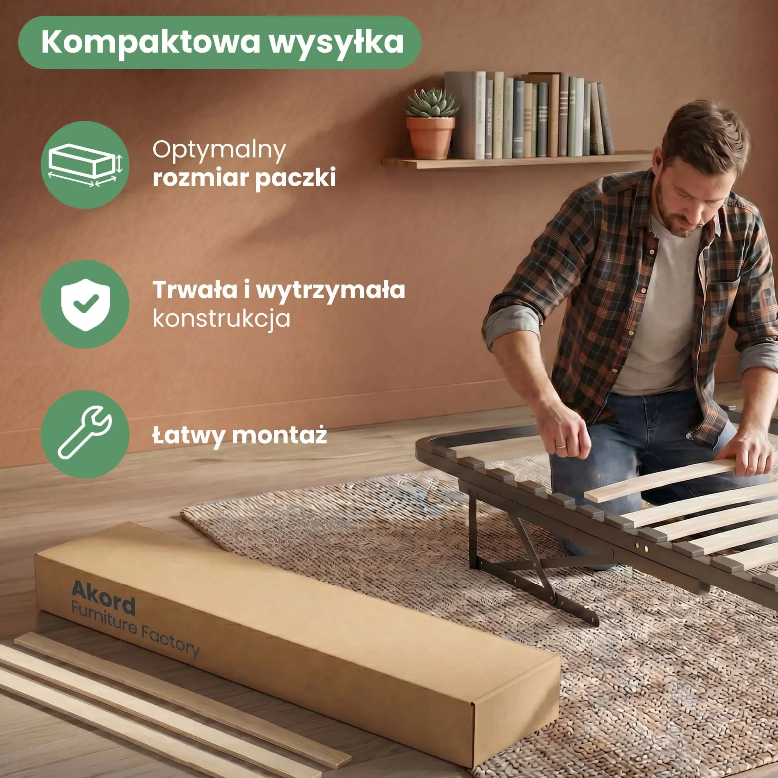 Stelaż metalowy do łóżka z mechanizmem podnoszenia 28 listew 100x200 cm