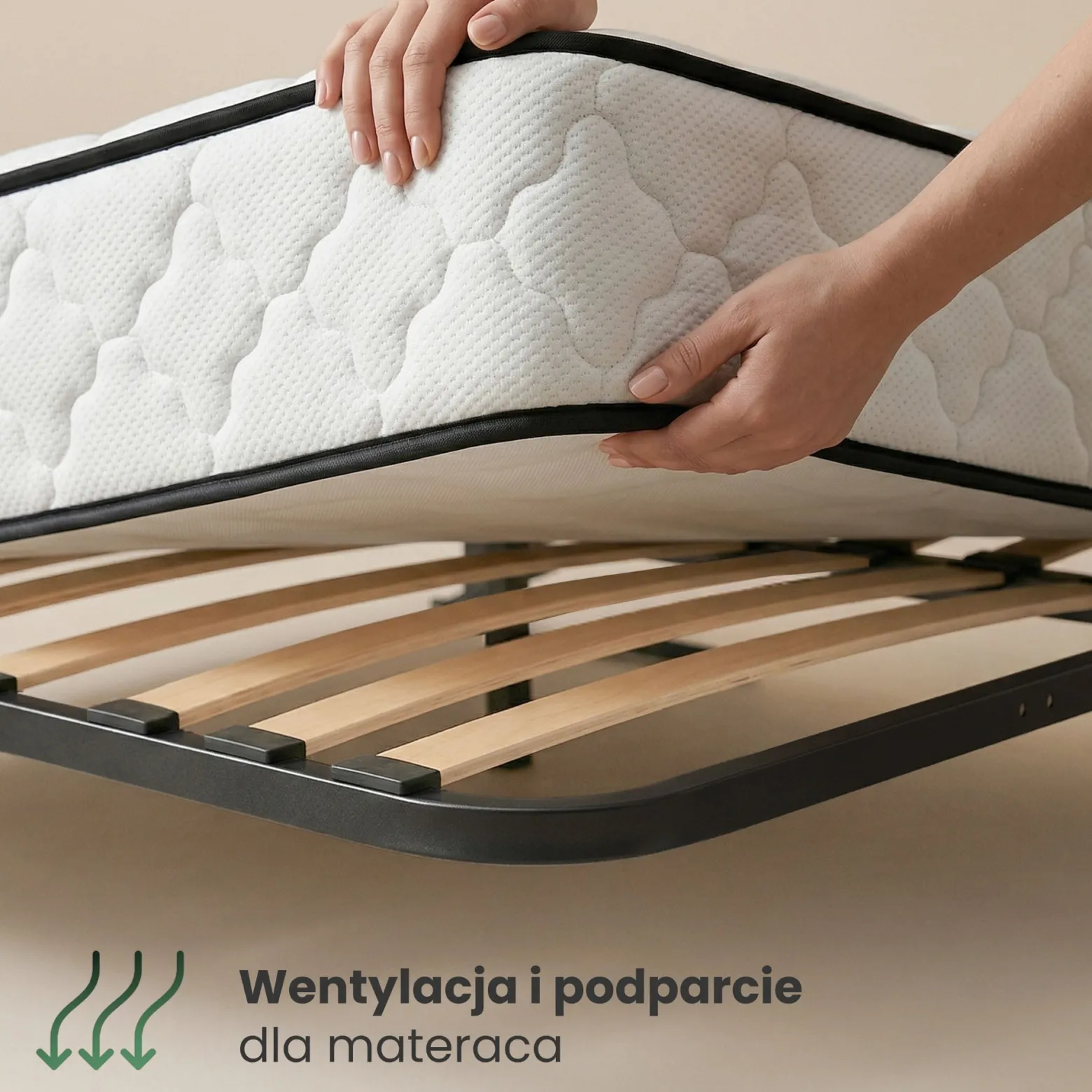 Stelaż metalowy do łóżka z mechanizmem podnoszenia 28 listew 100x200 cm