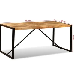 Stół jadalniany, surowe drewno mango, 180 cm