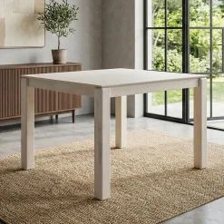 Stół jadalniany z litego drewna 80cm Stół do jadalni White Wash kuchenny