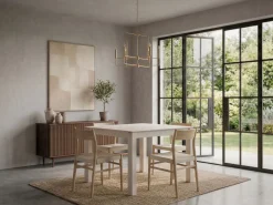 Stół jadalniany z litego drewna 80cm Stół do jadalni White Wash kuchenny