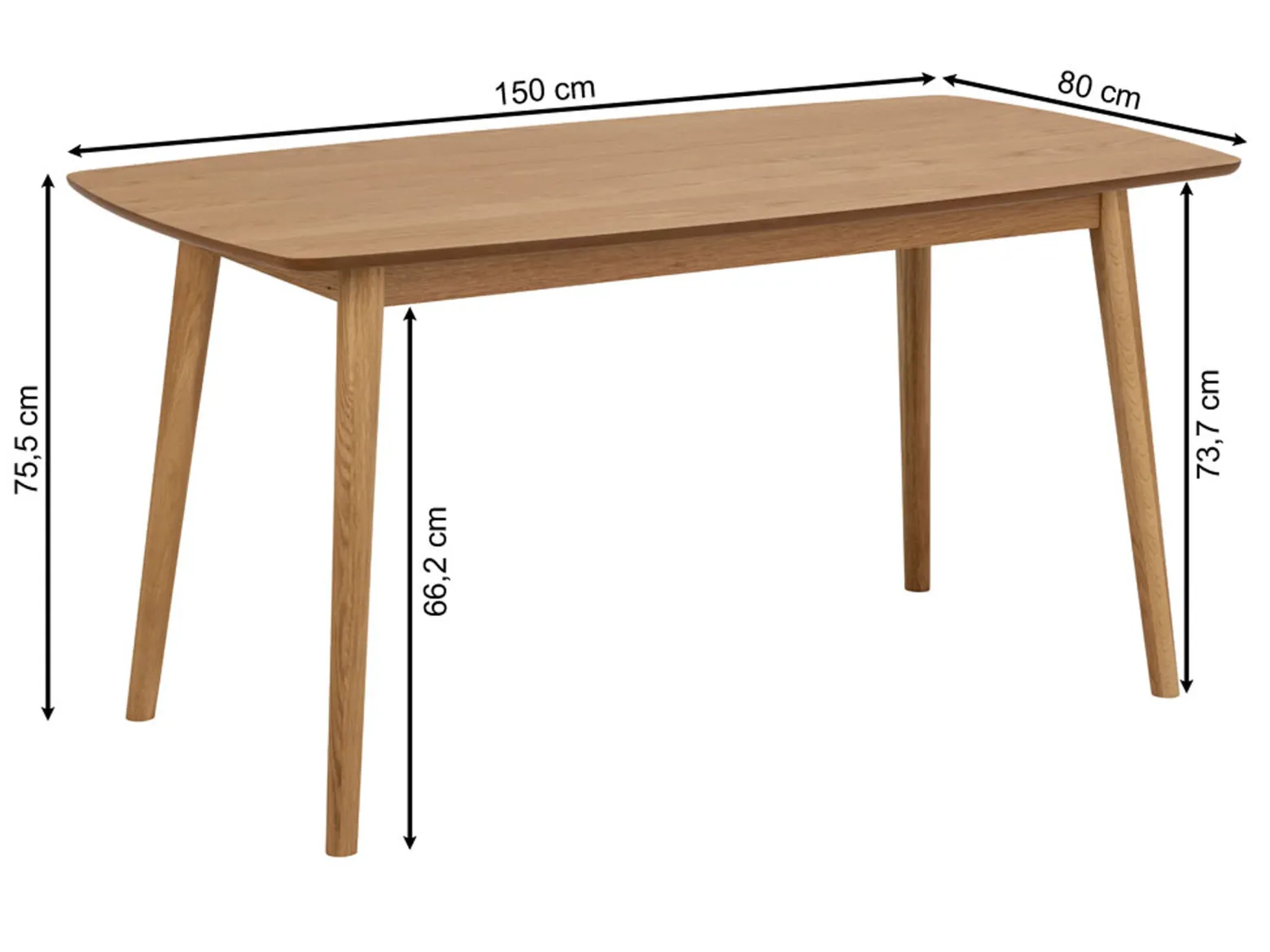 Stół Livorno 150x80 - styl skandynawski, kolor dębowy olejowany