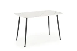Stół MARCO 120x70 biały marmur/czarny