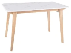 Stół MARCUS 120x75 cm biały marmur/ dąb