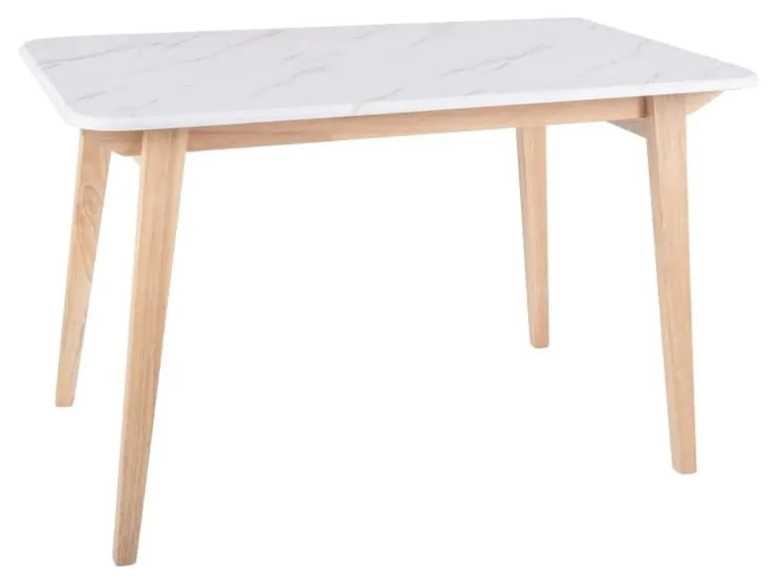 Stół MARCUS 120x75 cm biały marmur/ dąb