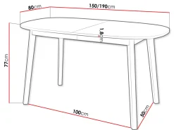 Stół nowoczesny rozkładany Klebo S 150x80